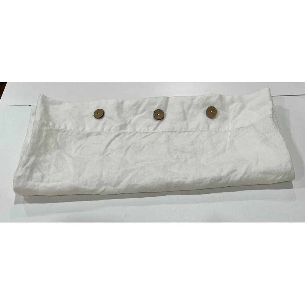 SIMPLE OPULENCE White  100% linen KING Button Pillow Sham